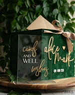 KARTONBOXEN  
 Samtkartenboxen Geschenkkartenbox & Schildset, Samtgrüne Hochzeitswunschbrunnen-Geschenkkartenbox, personalisierte Hochzeitskartenbox, luxuriöse Kartenbox mit Grünpflanzen, Hochzeitskartenbox mit Deckel, smaragdgrüne Hochzeitsgeldbox, Gartenhochzeitskartenbox.19
