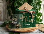 KARTONBOXEN  
 Samtkartenboxen Geschenkkartenbox & Schildset, Samtgrüne Hochzeitswunschbrunnen-Geschenkkartenbox, personalisierte Hochzeitskartenbox, luxuriöse Kartenbox mit Grünpflanzen, Hochzeitskartenbox mit Deckel, smaragdgrüne Hochzeitsgeldbox, Gartenhochzeitskartenbox.19