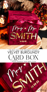 KARTONBOXEN  
 Samtkartenboxen burgunderfarbene Kartenbox, kastanienbraune Hochzeitskartenbox mit Deckel, Marsala Hochzeitsgeldbox, Hochzeitskartenbox mit Schlitz13