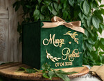 KARTONBOXEN  
 Samtkartenboxen Geschenkkartenbox, Samtgrüne Hochzeitswunschbrunnen-Geldgeschenkkartenbox, personalisierte Hochzeitskartenbox, luxuriöse Grünpflanzenkartenbox, Hochzeitskartenbox in Grün und Gold mit Deckel, Hochzeitsgeldbox, smaragdgrüne Hochzeitskartenbox.9
