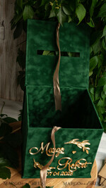 KARTONBOXEN  
 Samtkartenboxen Geschenkkartenbox, Samtgrüne Hochzeitswunschbrunnen-Geldgeschenkkartenbox, personalisierte Hochzeitskartenbox, luxuriöse Grünpflanzenkartenbox, Hochzeitskartenbox in Grün und Gold mit Deckel, Hochzeitsgeldbox, smaragdgrüne Hochzeitskartenbox.9