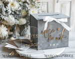 KARTONBOXEN  
 Samtkartenboxen Kartenbox, Hochzeitskartenbox mit Deckel, Frühlingshochzeit Geldbox, Hochzeitskartenbox mit Schlitz und Karten sowie Geschenkbogen Acryl-Schild-Set.21