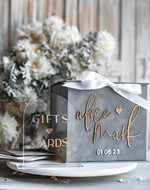 KARTONBOXEN  
 Samtkartenboxen Kartenbox, Hochzeitskartenbox mit Deckel, Frühlingshochzeit Geldbox, Hochzeitskartenbox mit Schlitz und Karten sowie Geschenkbogen Acryl-Schild-Set.21