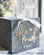 KARTONBOXEN  
 Samtkartenboxen Geschenkkartenbox & Schild Set, Samtgraue Hochzeitswunschbrunnen-Geschenkkartenbox, Personalisierte Hochzeitskartenbox, Graue Luxus-Kartenbox, Hochzeitskartenbox mit Deckel, Graue Hochzeitsgeldbox, Hochzeitskartenbox20