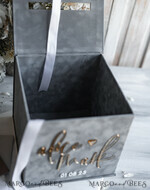 KARTONBOXEN  
 Samtkartenboxen Geschenkkartenbox & Schild Set, Samtgraue Hochzeitswunschbrunnen-Geschenkkartenbox, Personalisierte Hochzeitskartenbox, Graue Luxus-Kartenbox, Hochzeitskartenbox mit Deckel, Graue Hochzeitsgeldbox, Hochzeitskartenbox20