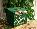 KARTONBOXEN  
 Samtkartenboxen Geschenkkartenbox, Samtgrüne Hochzeitswunschbox für Geldgeschenke, personalisierte Hochzeitskartenbox, luxuriöse Grünpflanzenkartenbox, Hochzeitskartenbox in Grün und Gold mit Deckel, Hochzeitsgeldbox, smaragdgrüne Hochzeitskartenbox.10