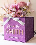 KARTONBOXEN  
 Samtkartenboxen Geschenkkartenbox & Karten, Set mit Karten & Geschenken, Samt lila Hochzeitswunschbrunnen Geldgeschenkkartenbox, personalisierte Hochzeitskartenbox, Luxus-Kartenbox, Hochzeitskartenbox mit Deckel, Hochzeitsgeldbox, Hochzeitskartenbox.13