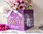 KARTONBOXEN  
 Samtkartenboxen Geschenkkartenbox & Karten, Set mit Karten & Geschenken, Samt lila Hochzeitswunschbrunnen Geldgeschenkkartenbox, personalisierte Hochzeitskartenbox, Luxus-Kartenbox, Hochzeitskartenbox mit Deckel, Hochzeitsgeldbox, Hochzeitskartenbox.13