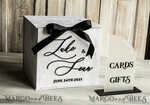 KARTONBOXEN  
 Samtkartenboxen Schwarz & Weiß Geschenkkartenbox & Karten Geschenke Schild Set, Samt Klassische Hochzeitswunschbrunnen Geldgeschenkkartenbox, Personalisierte Hochzeitskartenbox9