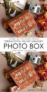 FOTOALBUM/ FOTOBOX Velvet Foto Box Fotografen Box Terrakotta Samt Fotobox Fotografenbox Hochzeitsgedächtnisbox, verbranntes Orange maßgeschneiderte Erinnerungsbox, Rost Fotograf Geschenke für Kunden, Hochzeitsbilder Verpackung, maßgeschneiderte Fotografie Kupferbox16