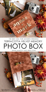 FOTOALBUM/ FOTOBOX Velvet Foto Box Fotografen Box Terrakotta Samt Fotobox Fotografenbox Hochzeitsgedächtnisbox, verbranntes Orange maßgeschneiderte Erinnerungsbox, Rost Fotograf Geschenke für Kunden, Hochzeitsbilder Verpackung, maßgeschneiderte Fotografie Kupferbox16