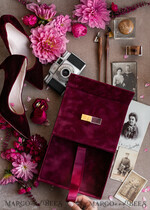 FOTOALBUM/ FOTOBOX Velvet Foto Box Fotografen Box Erinnerungsbundle Burgunder Samt Fotokästen Set aus 2, große kastanienbraune Fotografenbox, reguläre Marsala Gold Hochzeitsgedächtnisbox, goldener Spiegel personalisierte Andenkenbox, Fotografengeschenke für Kunden, Hochzeitsbilderverpackung, personalisierte Fotografie Kupferbox.29
