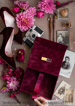 FOTOALBUM/ FOTOBOX Velvet Foto Box Fotografen Box Burgunder Samt Fotokiste, Kastanienbraune Fotografenbox, Marsala Gold Hochzeitsgedächtniskiste, Gold Spiegel maßgeschneiderte Andenkenschachtel, Fotografengeschenke für Kunden, Hochzeitsbilderverpackung, maßgeschneiderte Fotografie Kupferbox.26