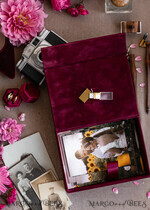 FOTOALBUM/ FOTOBOX Velvet Foto Box Fotografen Box Burgunder Samt Fotokiste, Kastanienbraune Fotografenbox, Marsala Gold Hochzeitsgedächtniskiste, Gold Spiegel maßgeschneiderte Andenkenschachtel, Fotografengeschenke für Kunden, Hochzeitsbilderverpackung, maßgeschneiderte Fotografie Kupferbox.26