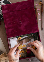 FOTOALBUM/ FOTOBOX Velvet Foto Box Fotografen Box Burgunder Samt Fotokiste, Kastanienbraune Fotografenbox, Marsala Gold Hochzeitsgedächtniskiste, Gold Spiegel maßgeschneiderte Andenkenschachtel, Fotografengeschenke für Kunden, Hochzeitsbilderverpackung, maßgeschneiderte Fotografie Kupferbox.26