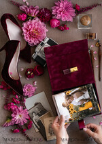 FOTOALBUM/ FOTOBOX Velvet Foto Box Fotografen Box Burgunder Samt Fotokiste, Kastanienbraune Fotografenbox, Marsala Gold Hochzeitsgedächtniskiste, Gold Spiegel maßgeschneiderte Andenkenschachtel, Fotografengeschenke für Kunden, Hochzeitsbilderverpackung, maßgeschneiderte Fotografie Kupferbox.26