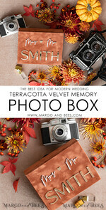 FOTOALBUM/ FOTOBOX Velvet Foto Box Fotografen Box Terrakotta Samt Foto Box Fotografen Box Hochzeitsgedächtnis Box, verbranntes Orange benutzerdefinierte Andenken Box, Rost Fotograf Geschenke für Kunden, Hochzeitsbilder Verpackung, benutzerdefinierte Fotografie Kupfer Box19