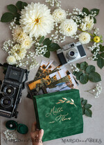 FOTOALBUM/ FOTOBOX Velvet Foto Box Fotografen Box Smaragdgrüne Samt-Fotobox Fotografenbox Hochzeitsgedächtnisbox, Grüner benutzerdefinierter Erinnerungsbox, Gartenfotografen-Geschenke für Kunden, Hochzeitsbilderverpackung, Benutzerdefinierte Fotografiebox.16