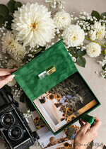 FOTOALBUM/ FOTOBOX Velvet Foto Box Fotografen Box Smaragdgrüne Samt-Fotobox Fotograf Hochzeit Erinnerungsbox, Grün Custom Andenkenbox, Garten Fotograf Geschenke für Kunden, Hochzeitsbilder Verpackung, Individuelle Fotografiebox22