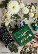 FOTOALBUM/ FOTOBOX Velvet Foto Box Fotografen Box Smaragdgrüne Samt-Fotobox Fotograf Hochzeit Erinnerungsbox, Grün Custom Andenkenbox, Garten Fotograf Geschenke für Kunden, Hochzeitsbilder Verpackung, Individuelle Fotografiebox22