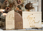 KARTONBOXEN  
 Holz Eco Rustikale Kartenboxen Rustikale Holz Set Kartenbox Gästebuch & Schild, Hochzeitskartenbox mit Schloss Instant Instax Gästebuch, Holz Hochzeitsgeldbox Sing Gästebuch Set, Kartenbox mit Schlitz und Schloss Karten und Geschenk Bogen Acrylschild Set32