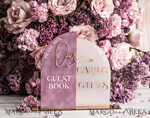 TISCHDEKORATIONSCHILDER   Gästebuch & Karten Geschenke Schilder Goldene Acryl Geschenke & Karten Schild mit Ständer, Mauve Samt und goldenes Gästebuch Schild, Gold Mauve Geschenke & Karten Schild, Luxus Hochzeits Gästebuch Dekor13