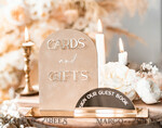 TISCHDEKORATIONSCHILDER   Gästebuch & Karten Geschenke Schilder Goldene Acryl Geschenke & Karten Schilder mit Ständer, Beige Samt und goldenes Gästebuch Schild, Goldene Plexi Geschenke & Karten Schilder, Luxuriöse Hochzeits Gästebuch Dekor Centerpieces7