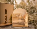 TISCHDEKORATIONSCHILDER   Gästebuch & Karten Geschenke Schilder Acrylbogenkarten und Wünsche-Schild, goldenes Acrylschild, Gold-Plexi-Schild, luxuriöse Hochzeits-Tischdeko, personalisierte Hochzeitsbeschilderung goldene Spiegelkarten-Schild10