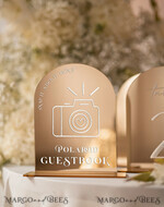 TISCHDEKORATIONSCHILDER   Gästebuch & Karten Geschenke Schilder Set von 3 Hochzeits-Schildern Polaroid Gästebuch-Schild - Gedenkenschild - Karten & Geschenke-Schild, Bundle Goldspiegel-Bogen Karten Geschenke-Schild, goldenes Plexi-Schild Gedenkenschild unser Gästebuch im Großformat5