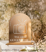 TISCHDEKORATIONSCHILDER   Gästebuch & Karten Geschenke Schilder Set von 3 Hochzeits-Schildern Polaroid Gästebuch-Schild - Gedenkenschild - Karten & Geschenke-Schild, Bundle Goldspiegel-Bogen Karten Geschenke-Schild, goldenes Plexi-Schild Gedenkenschild unser Gästebuch im Großformat5