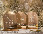 TISCHDEKORATIONSCHILDER   Gästebuch & Karten Geschenke Schilder Set von 3 Hochzeits-Schildern Polaroid Gästebuch-Schild - Gedenkenschild - Karten & Geschenke-Schild, Bundle Goldspiegel-Bogen Karten Geschenke-Schild, goldenes Plexi-Schild Gedenkenschild unser Gästebuch im Großformat5