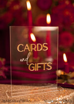 TISCHDEKORATIONSCHILDER   Gästebuch & Karten Geschenke Schilder Transparente Acrylkarten und Geschenke Schild, Gold Spiegel Acryl Schild, Klare Plexi Schild, Luxus Hochzeits Tisch Dekor, Hochzeitsbeschilderung Gold Spiegel Karten Schild12