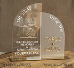 TISCHDEKORATIONSCHILDER   Gästebuch & Karten Geschenke Schilder Acrylbogen Oh Snap & Karten und Geschenke Schild Kombi, Klarer goldener Spiegel Hochzeits-Hashtag und Dankes-Schild im Bulk, Gold Plexi Kartenbox-Schild und Tag Us In That Set, Hochzeits-Tischdekor Beschilderung.13