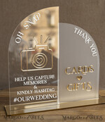 TISCHDEKORATIONSCHILDER   Gästebuch & Karten Geschenke Schilder Acrylbogen Oh Snap & Karten und Geschenke Schild Kombi, Klarer goldener Spiegel Hochzeits-Hashtag und Dankes-Schild im Bulk, Gold Plexi Kartenbox-Schild und Tag Us In That Set, Hochzeits-Tischdekor Beschilderung.13