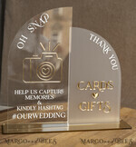 TISCHDEKORATIONSCHILDER   Gästebuch & Karten Geschenke Schilder Acrylbogen Oh Snap & Karten und Geschenke Schild Kombi, Klarer goldener Spiegel Hochzeits-Hashtag und Dankes-Schild im Bulk, Gold Plexi Kartenbox-Schild und Tag Us In That Set, Hochzeits-Tischdekor Beschilderung.13