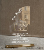 TISCHDEKORATIONSCHILDER   Gästebuch & Karten Geschenke Schilder Acrylbogen Oh Snap & Karten und Geschenke Schild Kombination, Klarer Goldspiegel Hochzeits-Hashtag und Dankeschön-Schild im Großformat, Gold Plexi Kartenboxschild und Tag Us In That Set, Hochzeits Tischdekor Beschilderung9