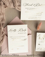 HOCHZEITS EINLADUNGEN geprägte Einladungen Feine Kunst Prägung Blinde Blush Pink Gold Hochzeitseinladung, Goldene geprägte Rosen Blumen Hochzeitseinladung, Boho Ecru geprägte Einladungssuite, Goldfolien Hochzeitseinladungssuite, Hochzeitseinladungen gold.19