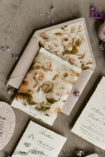 HOCHZEITS EINLADUNGEN geprägte Einladungen Rosenquarz Samt Hochzeitskarten – Geprägte Blumen Einladungen mit gezackten Kanten, Wachsiegel & Fine Art Papier33