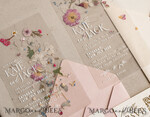 HOCHZEITS EINLADUNGEN Plexiglas Acrylspiegel Blush Pink Klarsicht-Echte Blumen Hochzeitskarten, Elegante Garten Pampasgras Hochzeitskarten, Samt transparente Hochzeitsanfragen, Hochzeits Einladungssuite18
