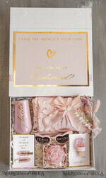 Brautjungfer/Trauzeuge Box Brautjungfern Vorschlagsbox Personalisierte Brautjungfern-Vorschlagsbox mit Robe, vollständige Trauzeugin-Box, Blush Will You Be My Bridesmaid-Set10