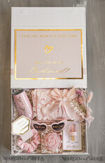 Brautjungfer/Trauzeuge Box Brautjungfern Vorschlagsbox Personalisierte Brautjungfern-Proposal-Box mit Robe, Komplettes Trauzeugin-Set, Blush Will You Be My Bridesmaid Box Set12