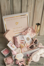 Brautjungfer/Trauzeuge Box Brautjungfern Vorschlagsbox Personalisierte Brautjungfern-Vorschlagsbox mit Robe, komplette Trauzeuginnen-Box, Blush Will You Be My Bridesmaid Box-Set14