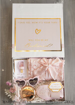 Brautjungfer/Trauzeuge Box Brautjungfern Vorschlagsbox Personalisierte Brautjungfern Vorschlagsbox mit Morgenmantel, vollständige Trauzeuginnenbox, Blush Will You Be My Bridesmaid Boxset10