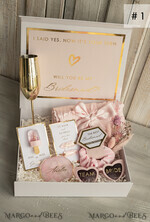 Brautjungfer/Trauzeuge Box Brautjungfern Vorschlagsbox Personalisierte Brautjungfer Vorschlagsbox mit Robe, komplette Trauzeugin-Box, Blush Wirst du meine Brautjungfer Box-Set13
