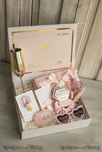 Brautjungfer/Trauzeuge Box Brautjungfern Vorschlagsbox Personalisierte Brautjungfer Vorschlagsbox mit Robe, komplette Trauzeugin-Box, Blush Wirst du meine Brautjungfer Box-Set13