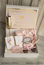 Brautjungfer/Trauzeuge Box Brautjungfern Vorschlagsbox Personalisierte Brautjungfer Vorschlagsbox mit Robe, komplette Trauzeugin-Box, Blush Wirst du meine Brautjungfer Box-Set13