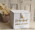 KARTONBOXEN  
 Hochzeitspost Briefbox Hochzeitspost Briefbox, Spardose aus Samt für Hochzeiten, weißer Samt8