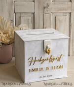 KARTONBOXEN  
 Hochzeitspost Briefbox Hochzeitspost Briefbox, Spardose aus Samt für Hochzeiten, weißer Samt8