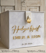 KARTONBOXEN  
 Hochzeitspost Briefbox Hochzeitspost Briefbox, Spardose aus Samt für Hochzeiten, weißer Samt8