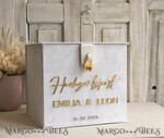 KARTONBOXEN  
 Hochzeitspost Briefbox Hochzeitspost Briefbox, Spardose aus Samt für Hochzeiten, weißer Samt8